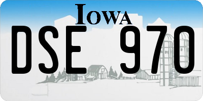 IA license plate DSE970