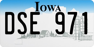 IA license plate DSE971