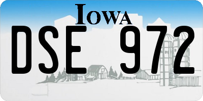 IA license plate DSE972
