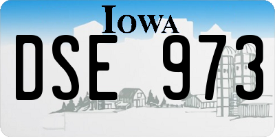 IA license plate DSE973