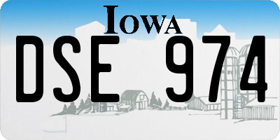 IA license plate DSE974
