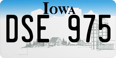 IA license plate DSE975