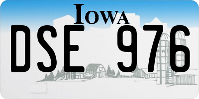 IA license plate DSE976