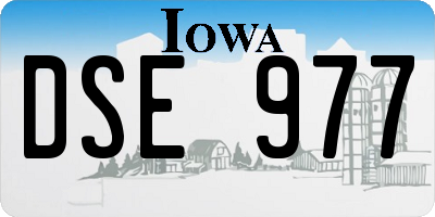 IA license plate DSE977