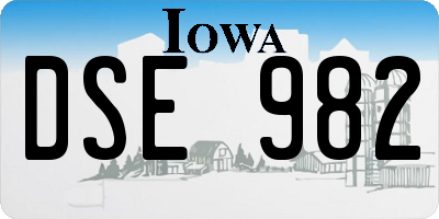 IA license plate DSE982