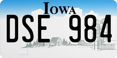 IA license plate DSE984