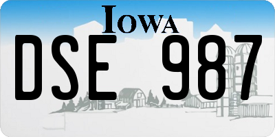 IA license plate DSE987
