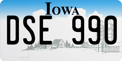IA license plate DSE990