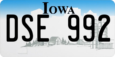 IA license plate DSE992