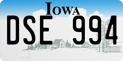 IA license plate DSE994