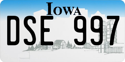 IA license plate DSE997