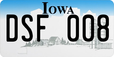 IA license plate DSF008