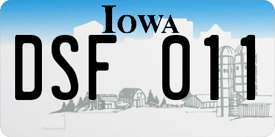 IA license plate DSF011