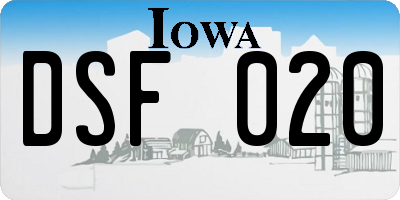 IA license plate DSF020