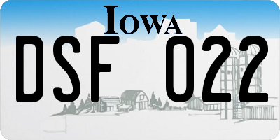 IA license plate DSF022