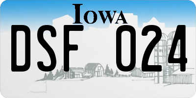 IA license plate DSF024