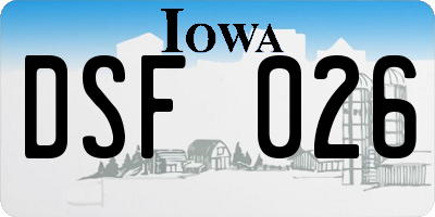 IA license plate DSF026