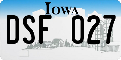 IA license plate DSF027