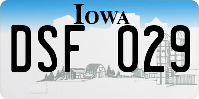 IA license plate DSF029