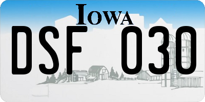 IA license plate DSF030