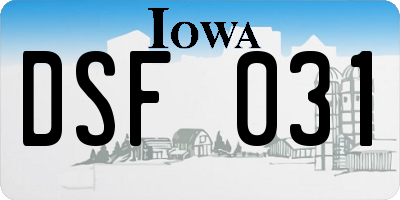 IA license plate DSF031