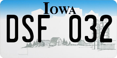 IA license plate DSF032