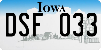 IA license plate DSF033