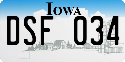 IA license plate DSF034