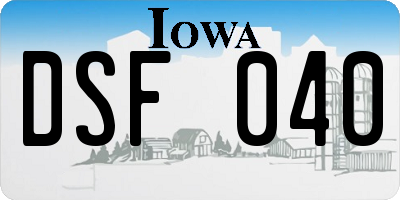 IA license plate DSF040