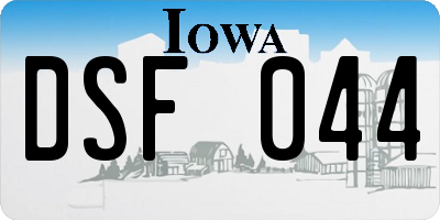 IA license plate DSF044