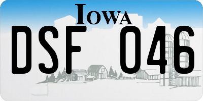 IA license plate DSF046