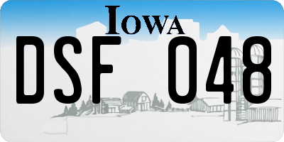 IA license plate DSF048