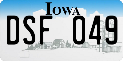 IA license plate DSF049