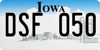 IA license plate DSF050