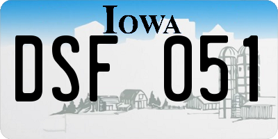 IA license plate DSF051