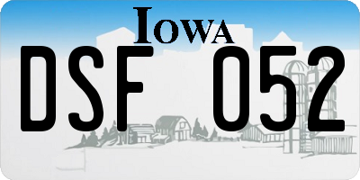 IA license plate DSF052