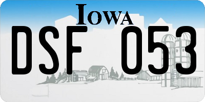 IA license plate DSF053