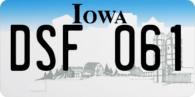 IA license plate DSF061