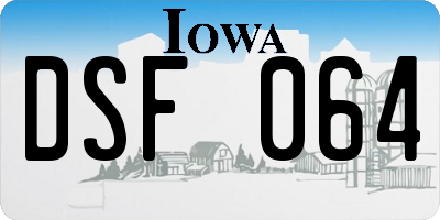 IA license plate DSF064