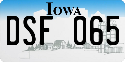 IA license plate DSF065