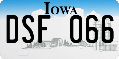 IA license plate DSF066