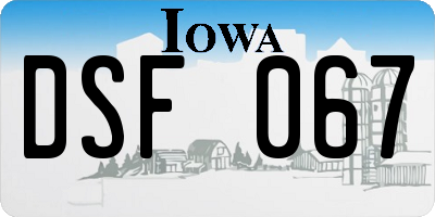 IA license plate DSF067