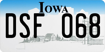 IA license plate DSF068