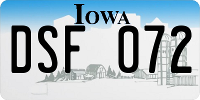 IA license plate DSF072