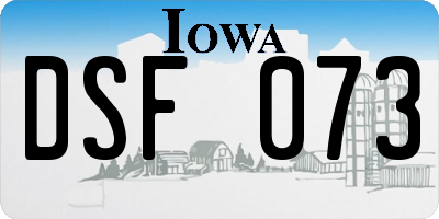 IA license plate DSF073