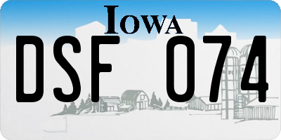 IA license plate DSF074