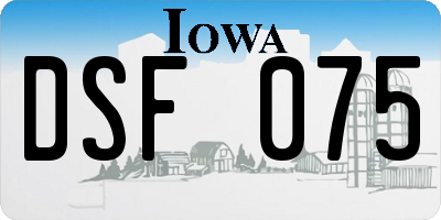 IA license plate DSF075
