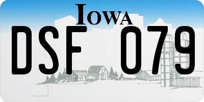 IA license plate DSF079