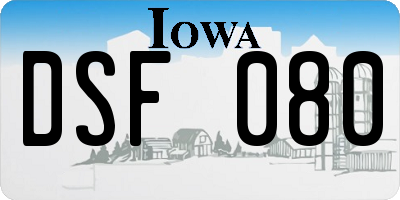 IA license plate DSF080