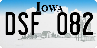 IA license plate DSF082